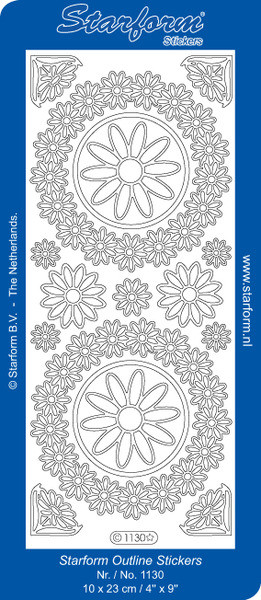 Starform DAISY FRAMES 1130 BLACK Peel Stickers OUTLINE