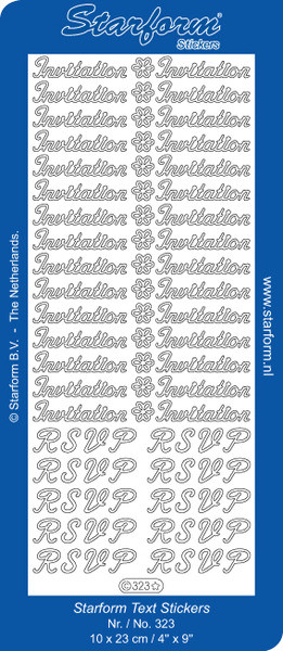 Starform N323 GOLD INVITATION RSVP Outline Peel Sticker