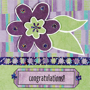 HOTP Dazzles N1637 Purple Flower Jewel PEEL OUTLINE STICKERS