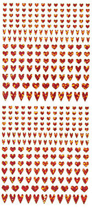 HOTP Dazzles N1566 Red Heart Outline Peel Sticker