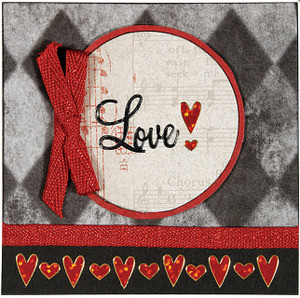 HOTP Dazzles N1566 Red Heart Outline Peel Sticker