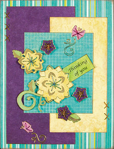 HOTP Dazzles Stickers STITCHED flower GOLD 2035