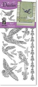 HOTP Dazzles N1852 SILVER Bird Outline Peel Sticker