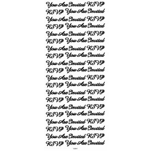 Outline N947 Gold RSVP You Are Invited Peel Stickers