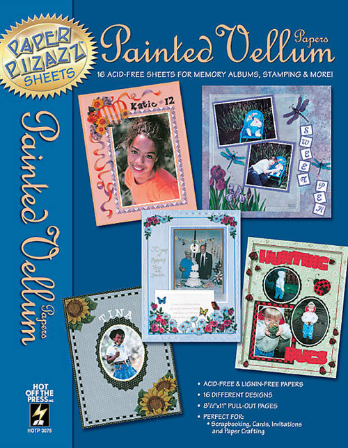 16 Painted Vellum Papers Scrapbooking Pizazz OOP HOTP