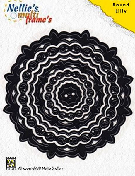 Nellie's Multi Frames Round Lilly MFD030 7-Dies Use w/Most Die Cutters