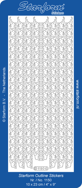 ELEPHANT BORDER SILVER 1150  Peel Stickers