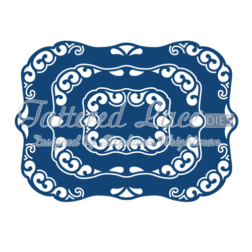 Tattered Lace Derwent Decorative Labels D475 Cutting Dies RETIRED