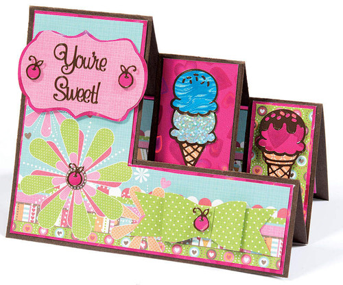 HOTP Template 7438 Triple Step Card Template 12X12