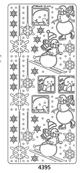 Peel-Offs Marie Eve Snowmen 4395 Black Peel Stickers