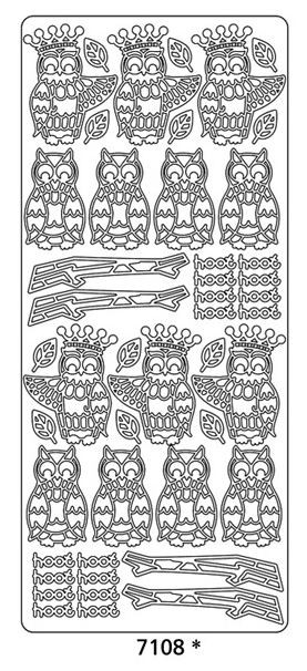 Peel-Offs Hoot Hoot Owl 7108 Gold Peel Stickers