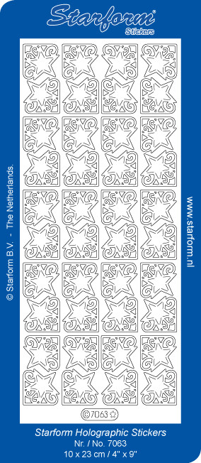 Starform Transparent Glitter Gold 7063 Star Corners Stickers Peel Outline