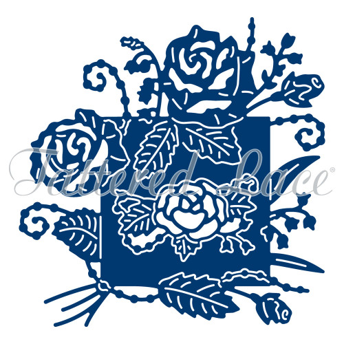 Tattered Lace Rose Scroll Cutting Die D1153 Frame and Accent