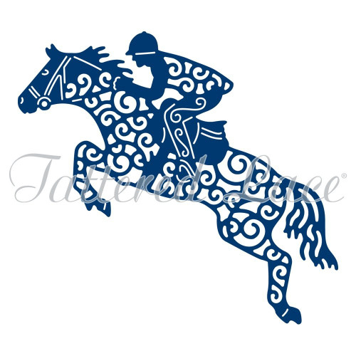 Tattered Lace Metal Dies - Horse and Jockey die