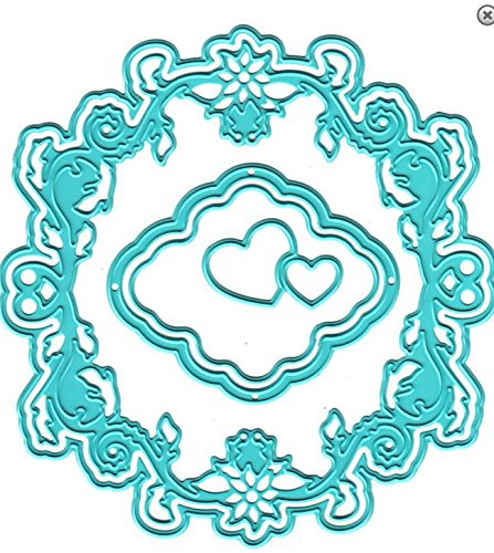 Vintasia Dies Round Frame with Hearts 5-Piece Cutting Die Set VIND004