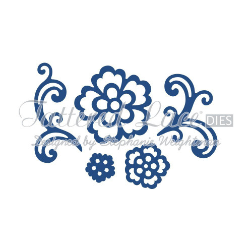 Tattered Lace Dies Floral Flourish & Lace Rose 5-Piece Set, TTLD677 