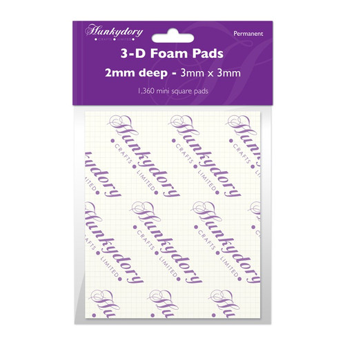 Hunkydory Foam Pads 2mm Deep 3mmx3mm TINY