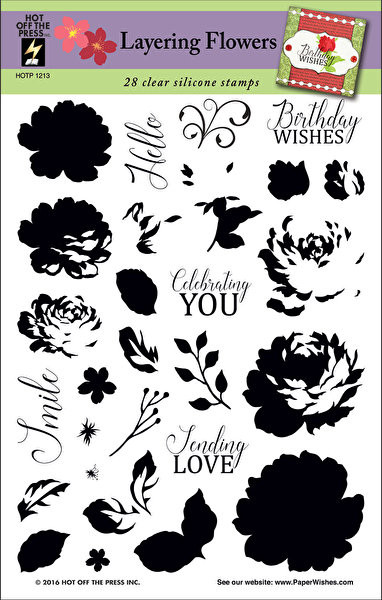 HOTP Layering Flowers Rubber Stamps 1213 Unmounted