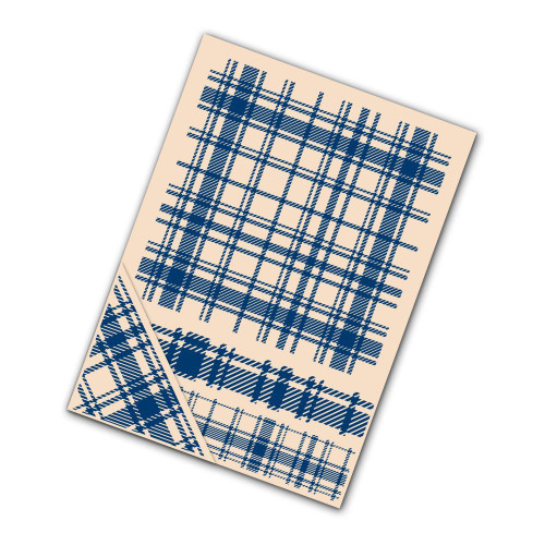 Tattered Lace Set of 4 Embossing Folders --Plaid EF116
