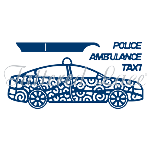 Tattered Lace RETIRED Build a Vehicle 5-Dies Set  D721 Police Taxi Ambulance