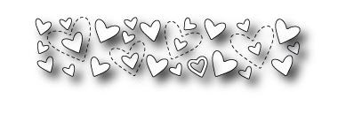 Poppystamps 100% Steel Die Shimmering Heart Border 1362