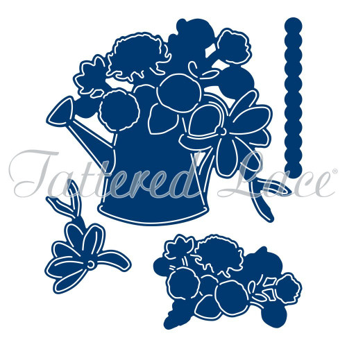 Tattered Lace Folk Art Watering Can Cutting Die & Stamp Set