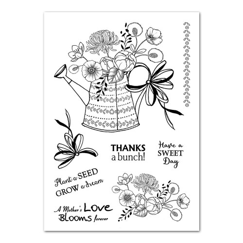 Tattered Lace Folk Art Watering Can Cutting Die & Stamp Set