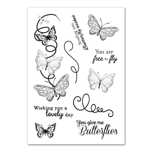 Tattered Lace Spring into Summer Butterflies Cutting Die & Stamp Set