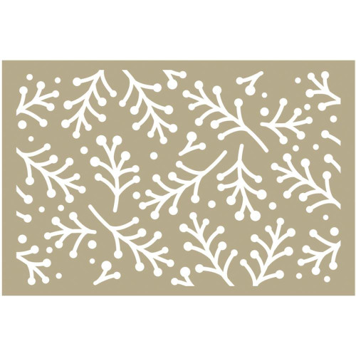 Couture Creations Holly Berry Sprigs Stencil 4'X6 CO724933