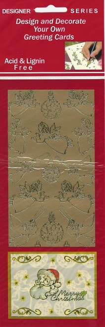 Sticker King Christmas Gold Foil Angels & Ornaments Outline Peel Sticker