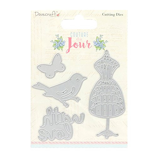 Dovecraft Couture du Jour Cutting Dies Dressform, Bird Butterfly and With Love