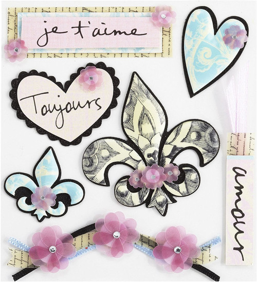 Jolee's Boutique Printed Paris Icons Dimensional Stickers
