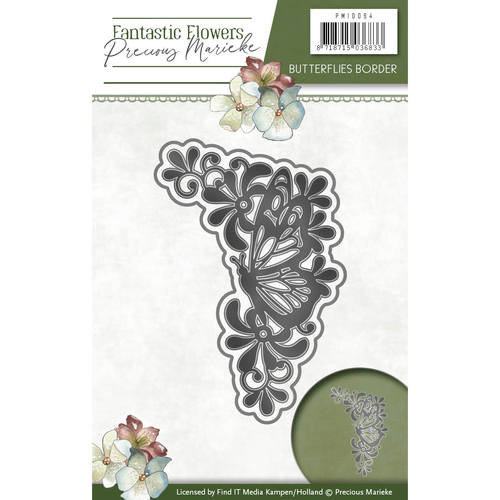 Precious Marieke Fantastic Flowers - Butterflies Corner - Metal Die PM10094