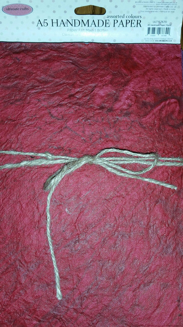 Seasons Greetings Handmade Paper A5 12/Pkg-Assorted Colors