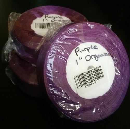 50 yd Organza Ribbon 1" PURPLE 50-yards RN0014-17