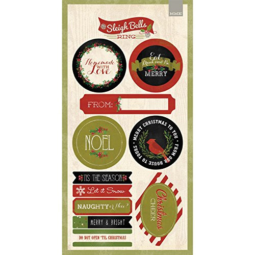 My Minds Eye Sleigh Bells Ring Cardstock Stickers 6'X12'-Labels