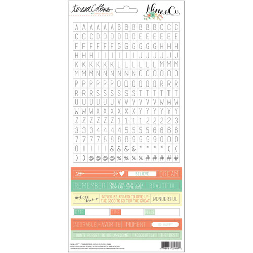 Teresa Collins Nine & Co. Stickers 6'X12'-Words & Alpha