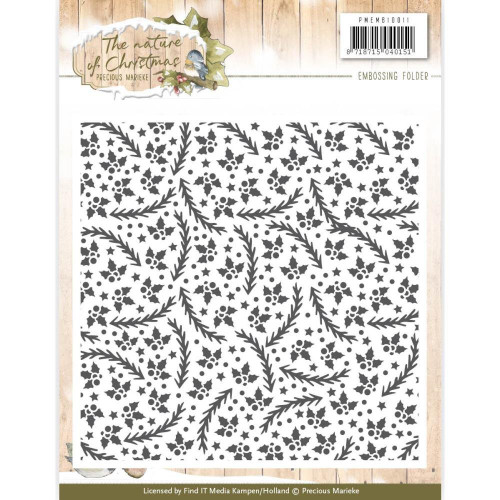 Precious Marieke The Nature of Christmas Embossing Folder PMEMB10011