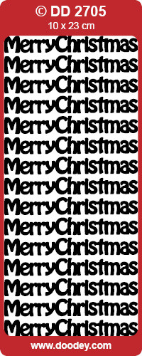 DOODEY DD2705 BLACK  Merry Christmas Text Stickers Peel Outline