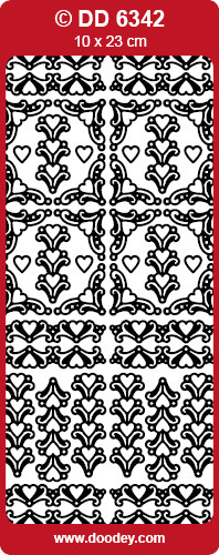 DOODEY DD6342 Gold HEART Corners Peel Stickers One 9x4 Sheet