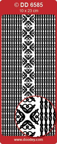 DOODEY DD6585 SILVER Staunton Frames and Corner Pin Peel Stickers One 9x4 Sheet