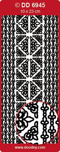 DOODEY DD6945 SILVER TEARDROP Corners Borders Peel Stickers One 9x4 Sheet