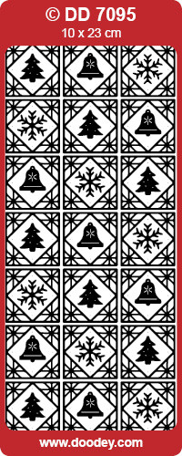 DOODEY DD7095 GOLD CHRISTMAS SQUARES Peel Stickers One 9x4 Sheet