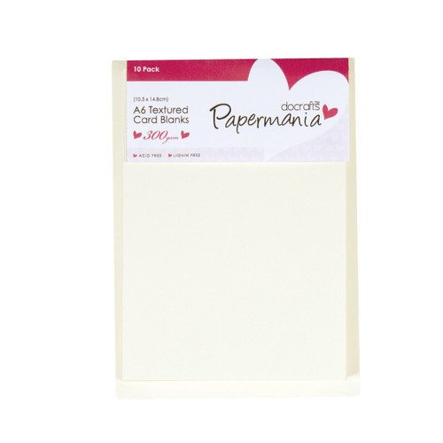 docrafts A6 Papermania Textured Cards and Envelopes, Cream