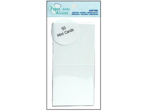 Accent Design Paper Accents ADP255-50.128 2.5x5' 50 Piece White CARDS ONLY