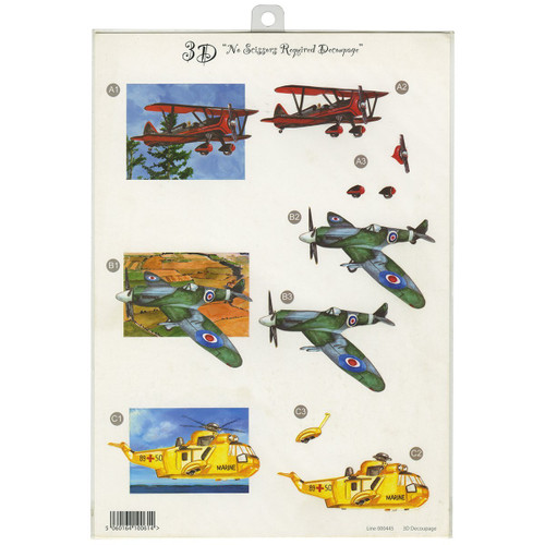 CraftUK 3-D Die-Cut Decoupage Sheet-Planes