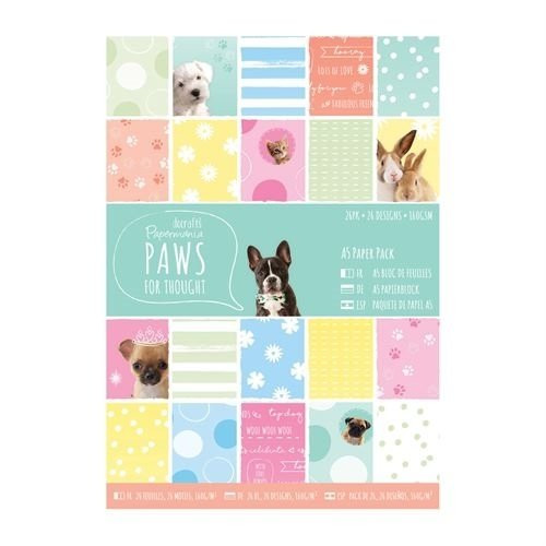 Papermania Paws For Thought Pet-Themed A5 Paper Pack 26-Sheets A5 Card Kit