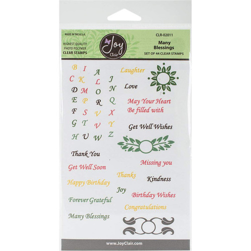 Joy Clair Clear Stamps 4x6-Many Blessings Sentiments