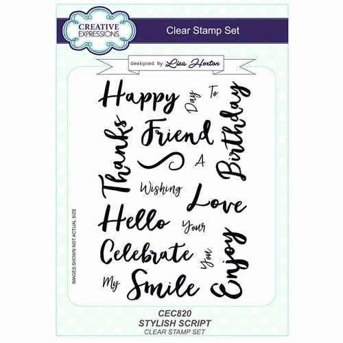 Creative Expressions Lisa Horton A5 Clear Stamp Set - CEC820 Stylish Script