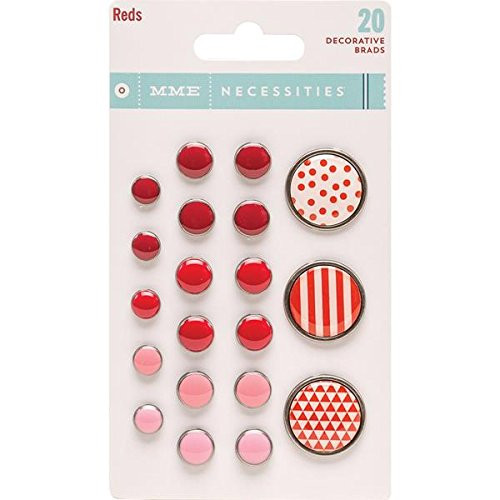 My Minds Eye Necessities Decorative Brads, Reds